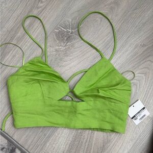 Green Women's Cut out crop top